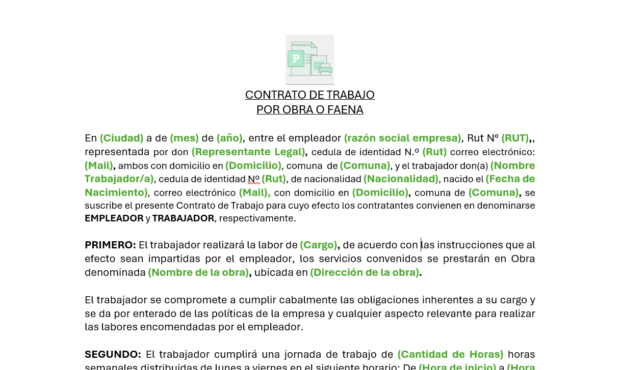 Contrato por obra o faena - Imagen 2